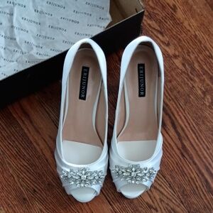 Women's White Peep Toe Heels